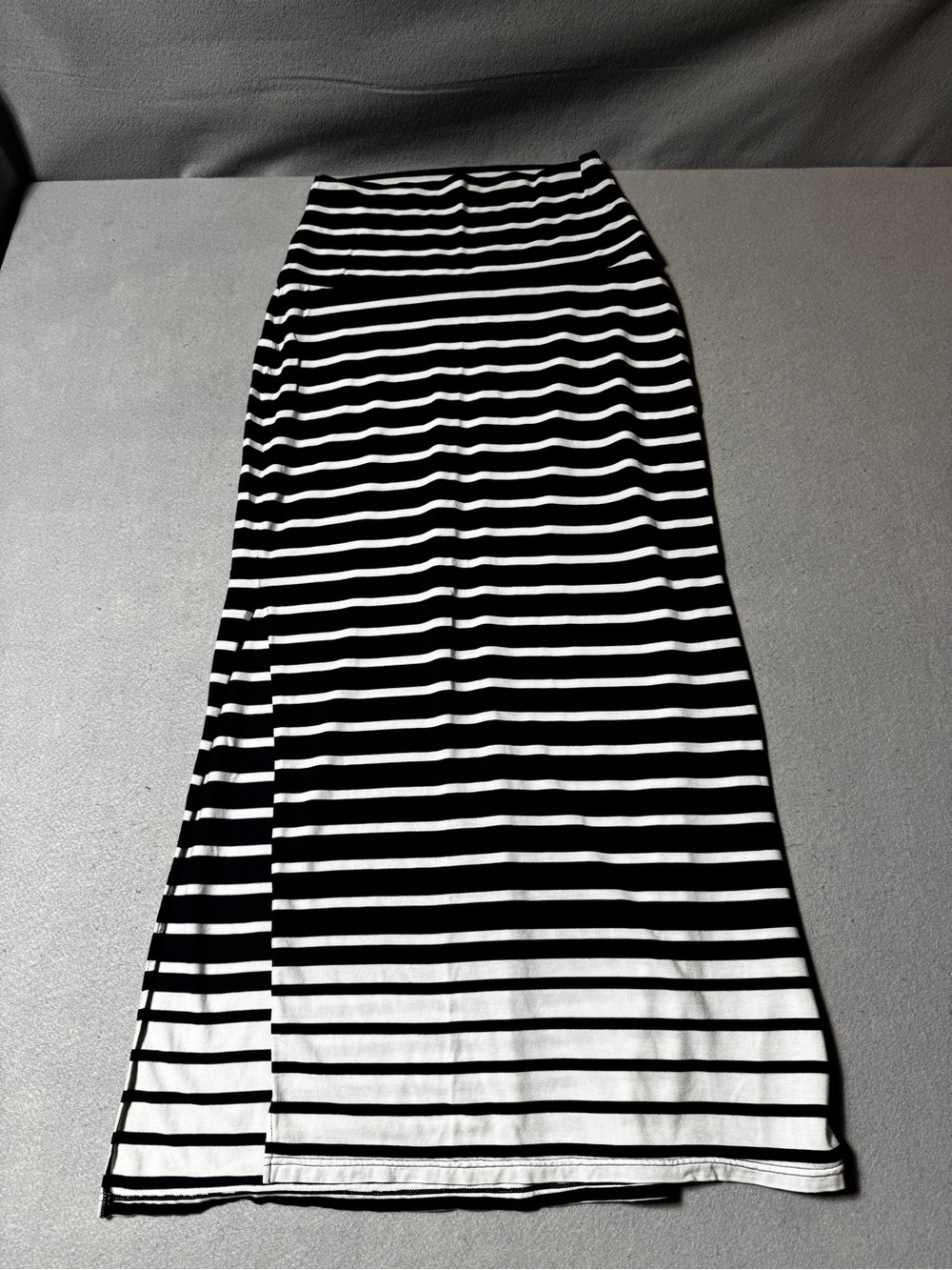 Athleta Black and White Striped Maxi Skirt